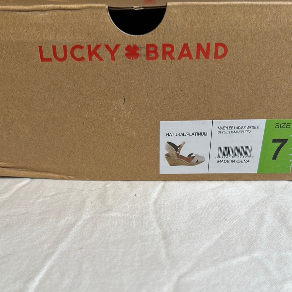 Lucky Brand Natural Platinum Wedge Sandals